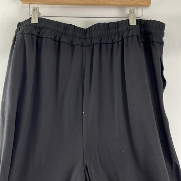 Badgley Mischka Black Rayon Drawstring Lounge Pants - Picture 5 of 9